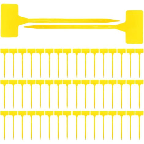 50 Pièces  étiquettes plante,etiquette jardin exterieur,grand étiquettes plastique potager,étiquettes de Culture réutilisables-Jaune（309CM）