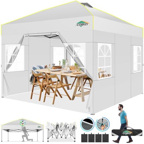 Faltpavillon 3x3m Wasserdicht mit 4 Seitenwänden, Pop Up Partyzelt für Garten & Events (1/5)