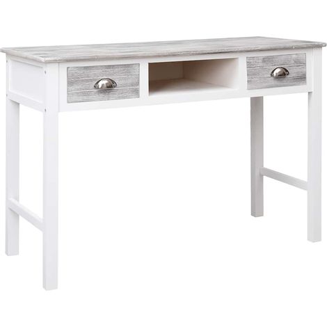 284153 vidaXL Writing Desk Grey 110x45x76 cm Wood (1/5)