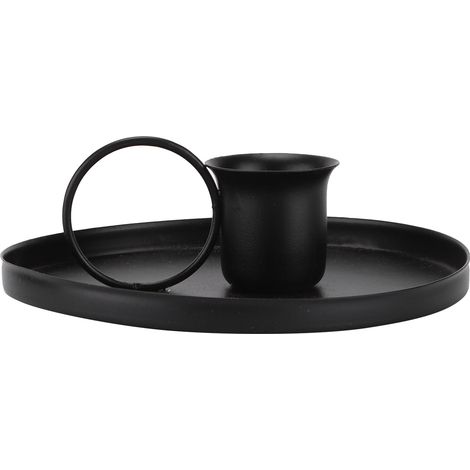 Porte-bougie rétro en métal forgé, support de chandelier, ornement de décoration intérieure, noir