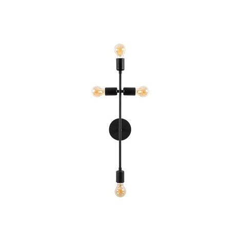 Aplique de pared, metal , negro, 20x15x62, casquillo 4 x E 27 Max 40 W