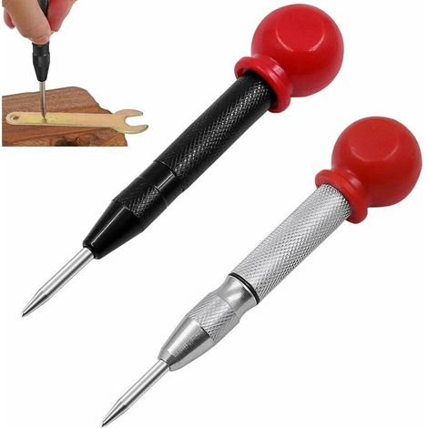 Pointeau Automatique Impact 2 Pcs Triomphe Perforateur Central à Ressort Outil De Poinçon De Marquage Pointeau Automatique Impact Réglable Avec Outil De Poinçon Central Poinçonnage Pour Bois, Métal, P