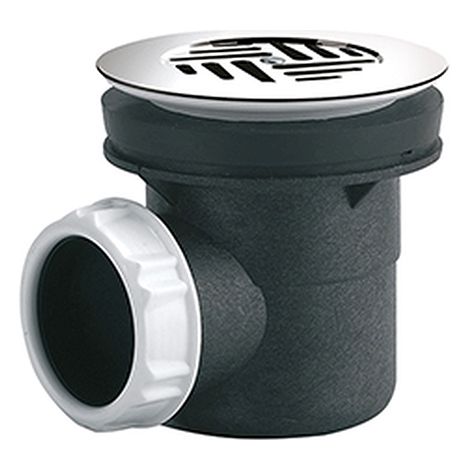 Edouard Rousseau – Bonde de douche Ø 60 mm – Grille inox ronde Ø 85 mm – Sortie horizontale Ø 40 mm – Débit 24 L/min – Certifié NF
