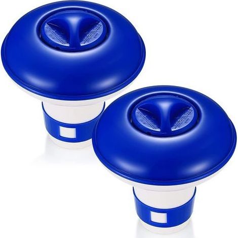 2 Pcs 5 Pouces Flottant Distributeur de Chlore, Diffuseur de Chlore Flottant, Distributeur de Chlore Chlore Flottant pour Tablettes de Chlore, Distributeur de Tablettes de Piscine Flottant (1/5)