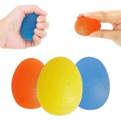 4 Pièces Résistance Balle en Silice pour Exercices à la Main et Doigts - Hand Grip Musculation en Forme D\'œuf - 4 Couleurs (1/4)