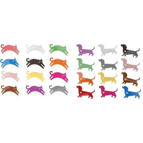 24 Silikon-Glasmarker für Katzen und Hunde, Tierformen zur Kennzeichnung von Weingläsern auf Partys (1/5)