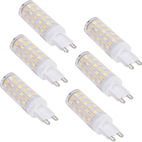 6er-Pack G9 9W 66LED-Lampen in drei leuchtenden Farben, für Pendel-, Decken-, Wand- und Tischleuchten (85–265 V), CE- und RoHS-zertifiziert (1/5)