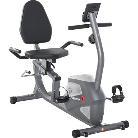 Vélo d'appartement semi-allongé vélo couché magnétique écran LCD multifonction siège réglable 8 niveaux de résistance (1/5)
