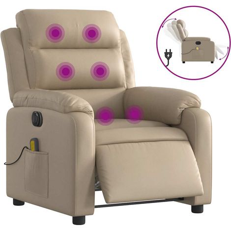 Maison Exclusive - Massagesessel Elektrisch Cappuccino-Braun Kuns (1/5)