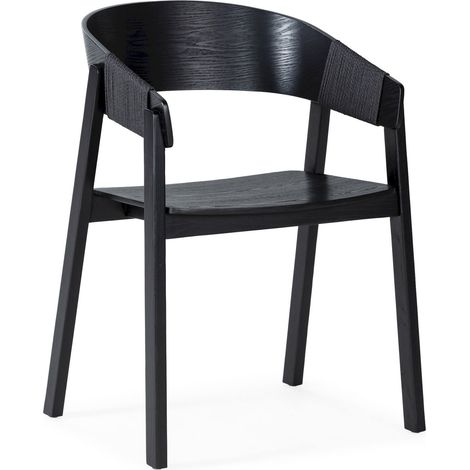 Chaise design noir en chêne et corde - Chêne noir profond et accents cordés (1/5)
