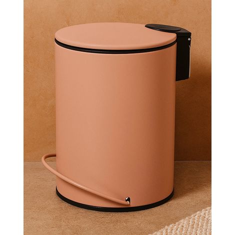 Exagonshop Pattumiera 3 L soft close in acciaio rosa Color