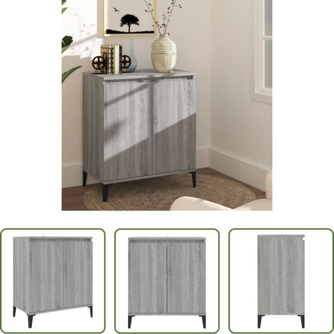 Holzwerkstoff - Sideboard Grau Sonoma 60x35x70 cm Holzwerkstoff (1/5)