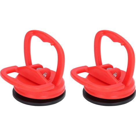 Lot de 2 ventouses extractrices à grande force de traction, outil de démontage de carrelage, carrosserie de voiture et téléphone (rouge) (1/5)