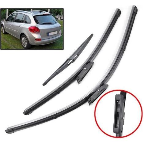 Lot de 3 Balais d'essuie-glace avant + arrière pour Renault Clio 3 III Grandtour - Break 2008 2009 2010 2011 2012 (1/4)