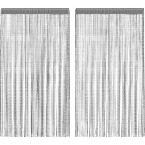 Fadenvorhänge 2 Stk. Anthrazit 140x250 cm vidaXL (1/5)