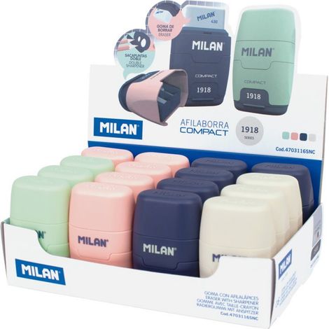 Milan 4703116SNC sacapuntas Sacapuntas manual Azul, Verde, Rosa, Blanco