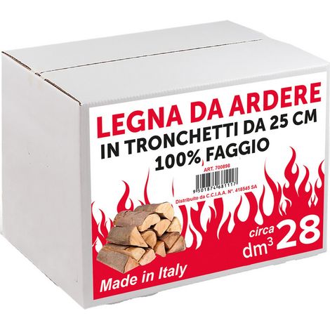 1CF LEGNA DA ARDERE 28 decimetri cubi - in scatola