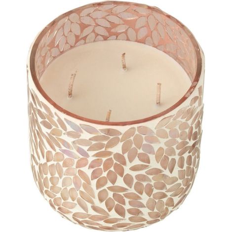 Bougie Parfumée Mosaïque "Cyra" 15cm Tender Rose (1/5)