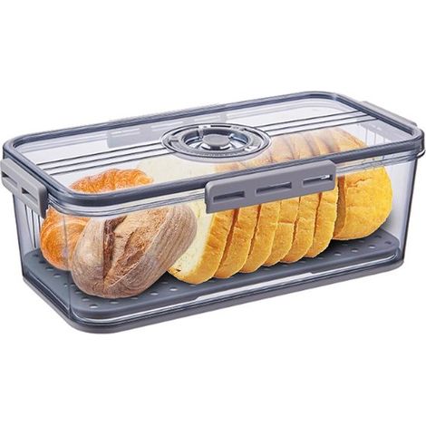 Portapranzo con coperchio e valvola sottovuoto, contenitore ermetico con timer per il piano della cucina, contenitore in plastica per la conservazione in frigorifero (1/5)
