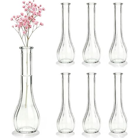 Mini Vases en Verre: Petit Vase Deco Table, Deko Set, Transparent pour Centres De Mariage, Arrangements Floraux, Décoration La Maison Et Fêtes (1/5)