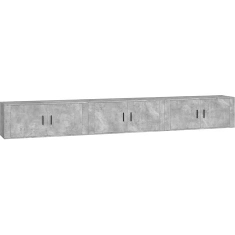 Mobile TV multimediale da parete mensola TV credenza TV per sala da pranzo soggiorno camera da letto 3 pezzi 100 x 34,5 x 40 cm grigio 020029034