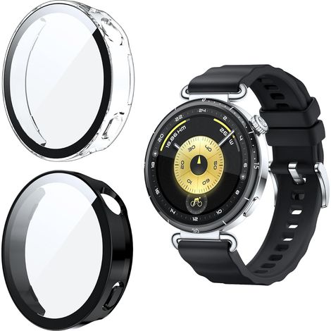 2 Pièces Coque Compatible avec Huawei Watch GT7/ GT 7/GT 6 41MM avec Protection Écran, TPU Haute Transparence Ultra Mince Étui Dur de Anti-Rayures Verre Trempé Écran Coque (1/5)