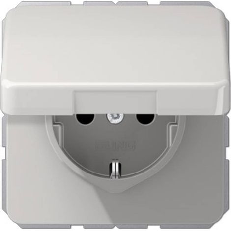 Jung simple Insert Prise 2P+T avec clapet gris CD1520BFKLLG 1 pc(s) Q269552 (1/2)