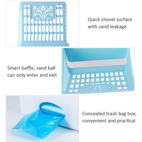 Pelle à litière pour chat avec bac à déchets - Kit de nettoyage de litière pour chat - Accessoires pour animaux (1/5)