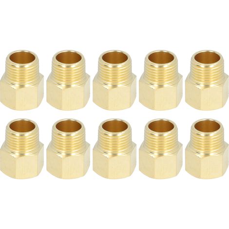 Raccords de tuyaux en laiton 1/2 pouces NPT mâle à femelle, adaptateur d'extension, accessoires de plomberie, 10 pièces (1/5)