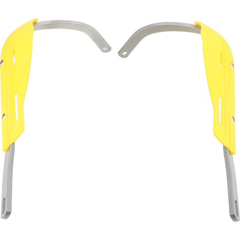 Protège-mains de moto, vis de verrouillage réglable en alliage d'aluminium, protection universelle pour guidon, jaune (poignée argentée). (1/2)