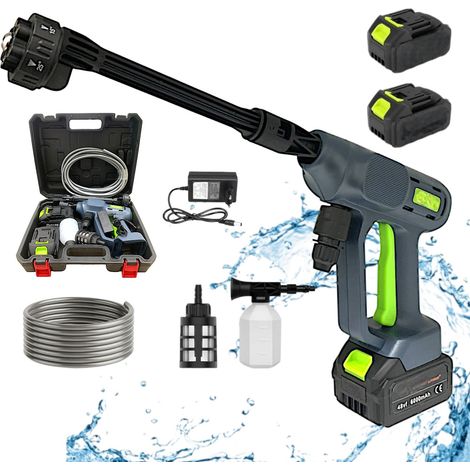 Idropulitrice Portatile a Batteria 48V 6000mAh Brushless Alta Pressione con Pistola, Lancia, Ugelli, Tubo e Accessori per Auto, Giardino, Terrazze, Piscine e Mobili Esterni (1/5)