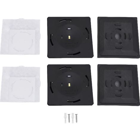 Lot de 2 lampadaires solaires LED, lumière blanc chaud, résistants aux intempéries, pour clôture de patio, terrasse, porche, couleur noire. (1/5)
