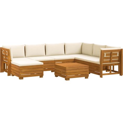 Maison Exclusive - Outdoor-Sofagarnitur mit Kissen 8 Stück Braun