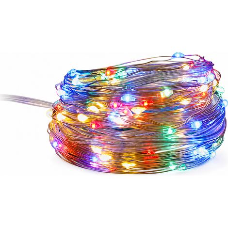 Guirlande LED Solaire Multicolore, 200 LED, 8 Modes, Fil de Cuivre pour Jardin, Camping et Décoration Extérieure (1/5)