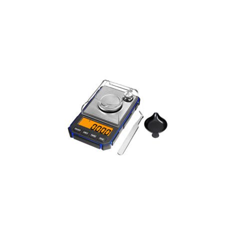 Balance de Précision, Balance de Precision 0.001g, 50g/0.001g, Balance Numérique Portable avec Affichage LCD avec 50g de Poids D'étalonnage et Pincettes Électrostatiques