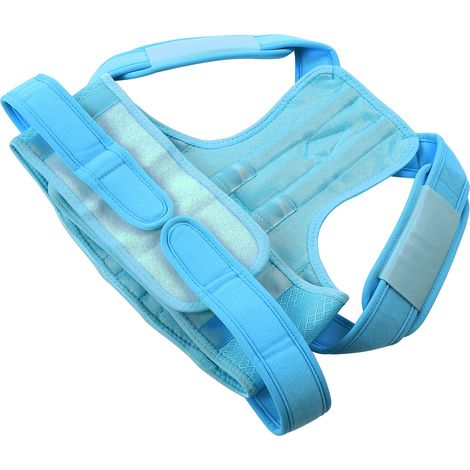 Correcteur de posture, ceinture lombaire, soutien de la clavicule, redresseur de dos ajustable pour enfants, bleu, taille S (1/5)