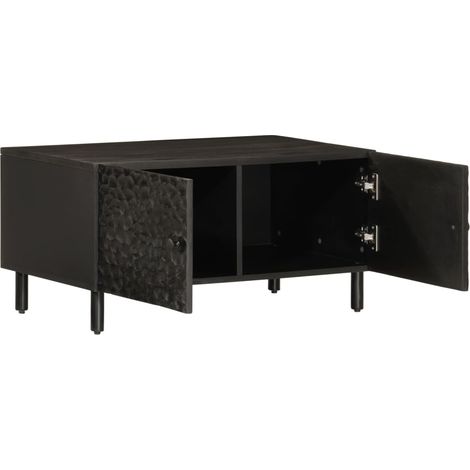 Maison Exclusive - Tavolino da Salotto Nero 80x50x40 cm in Legno Massello di Mango (1/5)