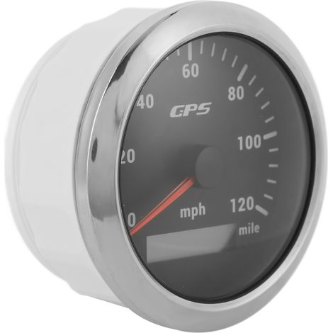 Compteur de vitesse GPS 85 mm / 3,35 pouces, odomètre 120 mph/h, étanche IP67, pour instruments de mesure du temps, noir (1/5)