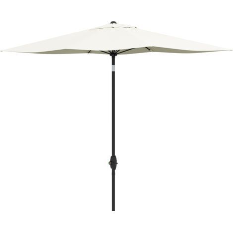 Rechteckiger, neigbarer Sonnenschirm 2 x 3 m, beige, mit Kurbelgriff, aus hochdichtem, wasserabweisendem Polyestergewebe (180 g/m²).