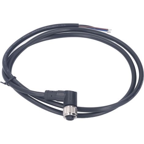 M12-Kabel, 4-poliger Luftfahrtstecker, rechtwinkliger elektrischer Buchsenstecker, 1 m, 250 V AC/DC für Maschinen (1/5)