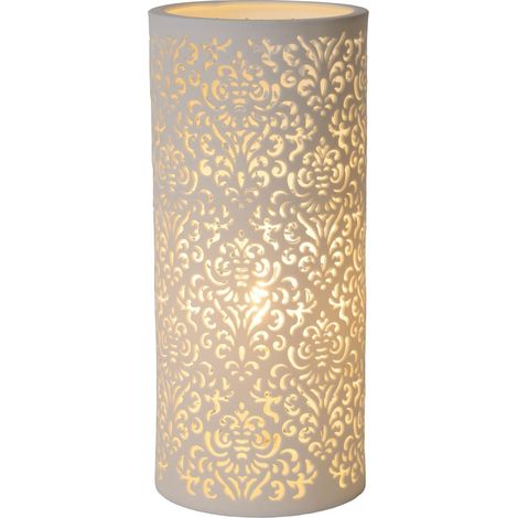 Lampe de table Lucide Kant céramique blanche E14 40W (1/2)