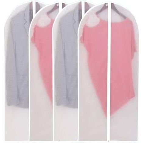 Fundas antipolvo Ulisem para ropa, juego de 4, fundas colgantes para ropa, fundas antipolvo para ropa con cremallera para protección, para almacenamiento en armario y (1/4)