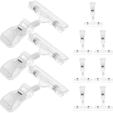 Porte-étiquettes de prix en plastique transparent avec clips (1/5)