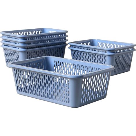 Panier de Rangement Kaja, Lot de 6, 25 x 16 x 8 cm - Bleu Clair (1/5)