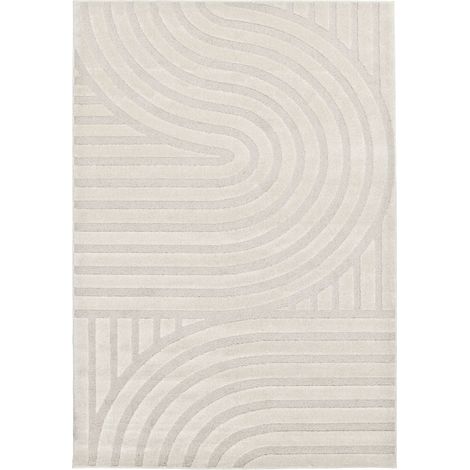 BRELA DECO - Tapis doux à relief design écru et beige clair 160x230 (1/5)