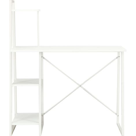 Schreibtisch mit Regal Weiß 102x50x117 cm
