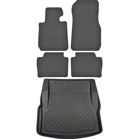 BMW Serie 3 G20 Sedán a partir de marzo de 2019. Juego de alfombrillas de goma para coche y alfombrilla para maletero.