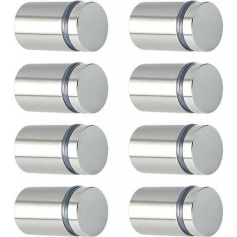 8 Pcs Publicité Vis en Acier Inoxydable Entretoise de Verre Publicitaire pour Plaques et Présentoirs de Signe, 19 mm de diamètre 25 mm de Longueur Brossé (1/5)