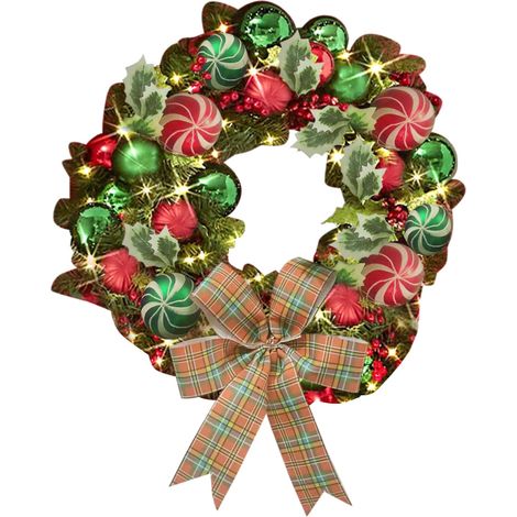 Guirlande De Noël - Couronne En Branches Séchées Et Vigne Artificielle - Pour Porte Mur Cheminée Arbre De Noël - Diamètre 35 Cm - 1 Pièce (1/5)