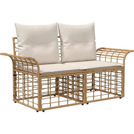 Maison Exclusive - Outdoor-Sofagarnitur 11 pcs Natürlich und Crem